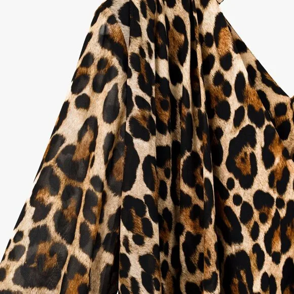 Blumarine PF/21 Leopard-Print Cut-Out Pleated Mini Dress - Picture 6 of 12